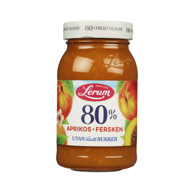 Apricot & Peach Jam No Added Sugar - Aprikos&Fersken u/Sukker 335g Lerum